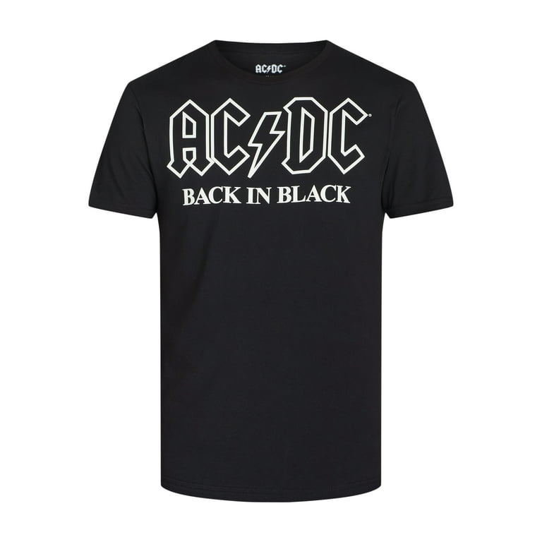 Front view of AC/DC Back in Black Graphic Tee – Size XL